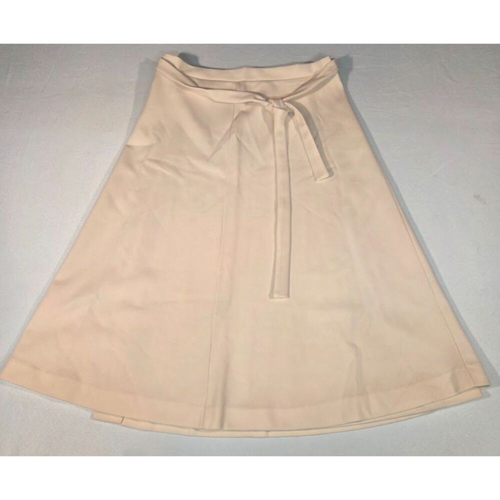 Vintage Trissi Wrap Skirt Cream A-Line Dacron Polyester 70s size 8